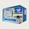 Branded Blue Frozen Yogurt Kiosk with Glass Display Case