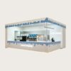 ICE CREAM KIOSK (6) Custom Blue Drip Design Ice Cream Kiosk with Gelato Display Case | Modern Mall Food Retail Booth
