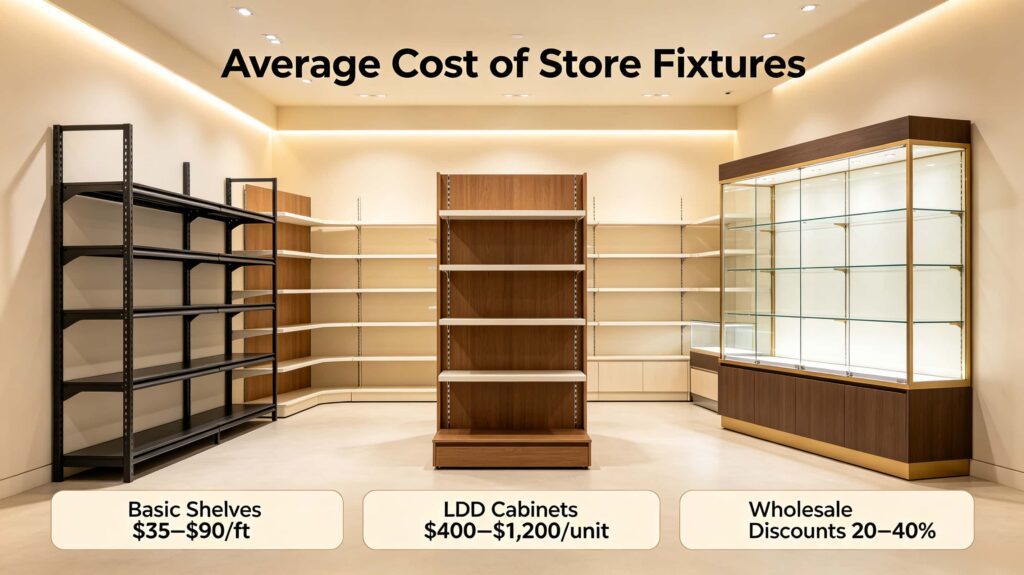 What's the average cost of store fixtures?