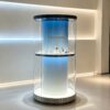 column display cabinet (13) Soft Glow Cylindrical Nightstand Lamp | Elegant Pink Gradient Desk Lamp for Bedroom