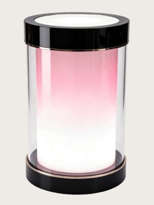 Soft Glow Cylindrical Nightstand Lamp | Elegant Pink Gradient Desk Lamp for Bedroom