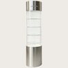 Cylindrical Stainless Steel Glass Display Cabinet | Freestanding Tall Retail Showcase for Jewelry & Collectibles