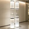 column display cabinet (19) LED Illuminated Cylindrical Glass Display Pedestal | Freestanding Luxury Retail Showcase Cabinet