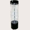 Wholesale Black Gloss Rotating Cylindrical Glass Display Cabinet | LED Lighted Lockable Round Tower Showcase for Jewelry & Watch Boutique