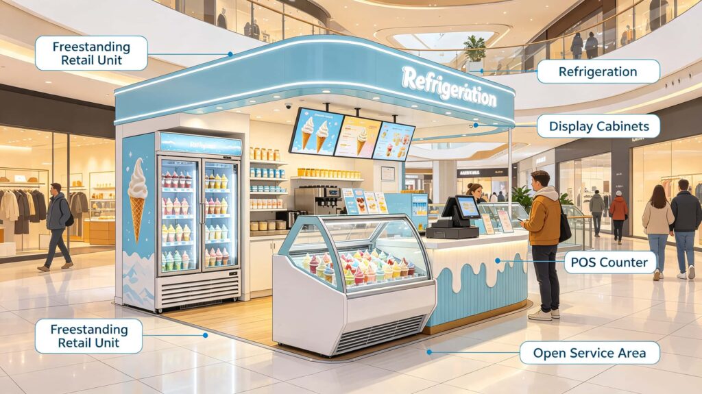 What is an ice cream kiosk?