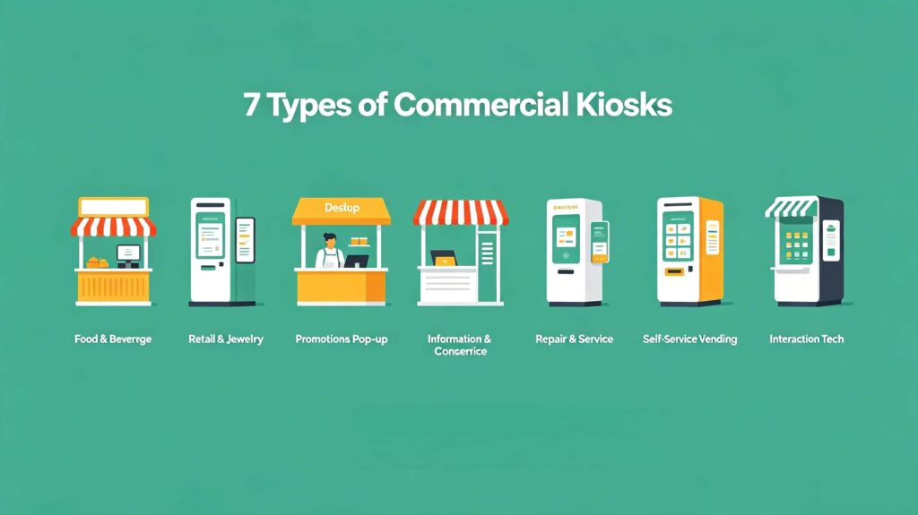 What are the 7 types of kiosks?