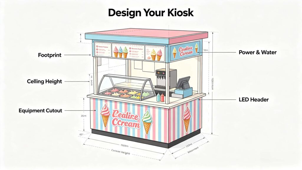 How to design and buy a custom ice cream kiosk from a factory direct?