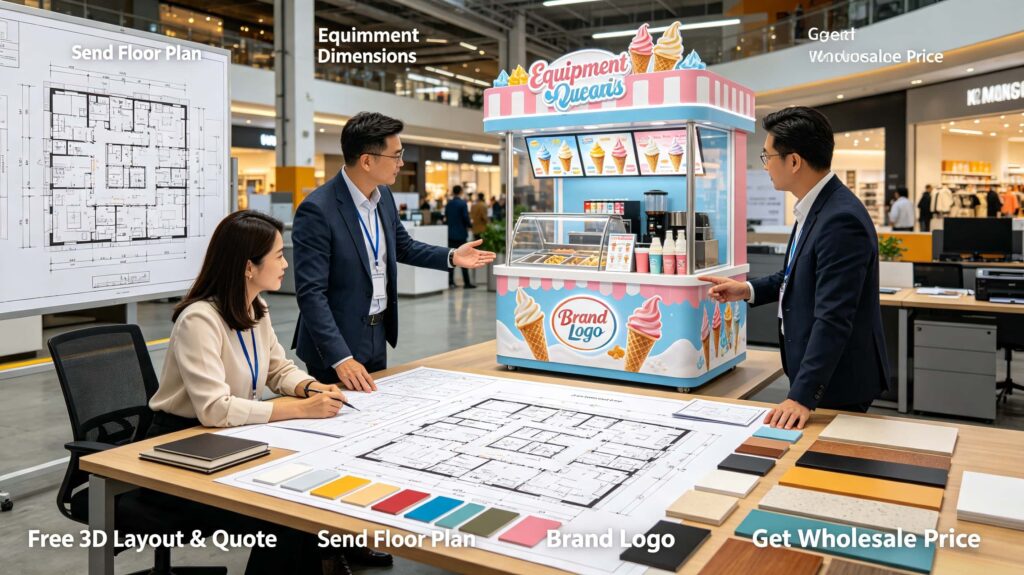 custom ice cream kiosk