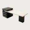 island tables (17) Wholesale Black & White Asymmetric Storage Island Table | Modern Solid Surface Counter Desk with Multi-Drawer Cabinet for Retail Boutique & Showroom