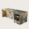 island tables (9) Wholesale Full Natural Quartzite Kitchen Island with Built-in Oven | Luxury Veined Stone Integrated Counter for High-End Residential & Catering Space
