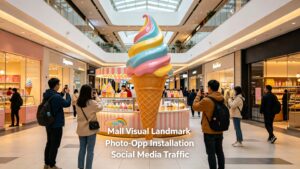 mall ice cream cones fiberglass display