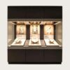 Three-unit integrated wall museum display case with built-in LED lights Lexio Display for antique books, manuscripts and historical print exhibition
