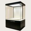 museum display cabinet (9) Freestanding museum glass display case with LED top lighting plinth base Lexio Display for artifact antique exhibition