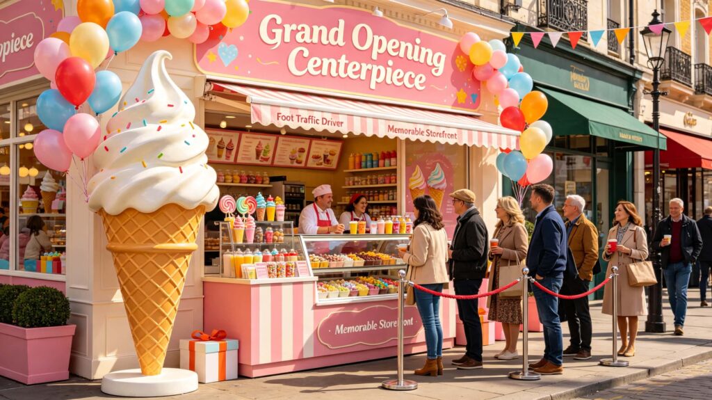 outdoor ice cream cones fiberglass display