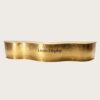 reception desk (1) Custom hammered texture gold wavy curved reception desk wave shape luxury lobby counter Lexio Display
