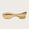 reception desk (13) Custom organic fluid curved sculptural gold reception desk smooth luxury lobby counter Lexio Display