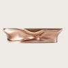 Custom draped fabric fluid sculpture rose gold reception desk luxury lobby front counter Lexio Display