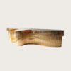 Custom layered vertical fluted gold irregular wavy reception desk luxury lobby counter Lexio Display