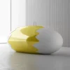 Glossy white oval curved modern reception desk with drawers Lexio Display for office lobby salon and beauty studio front counter