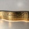 reception desk (20) Custom hammered texture gold wavy curved reception desk wave shape luxury lobby counter Lexio Display
