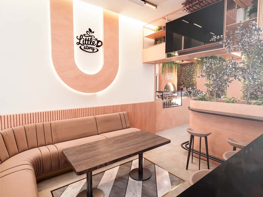 Modern Curved Cafe Interior Design Case Study