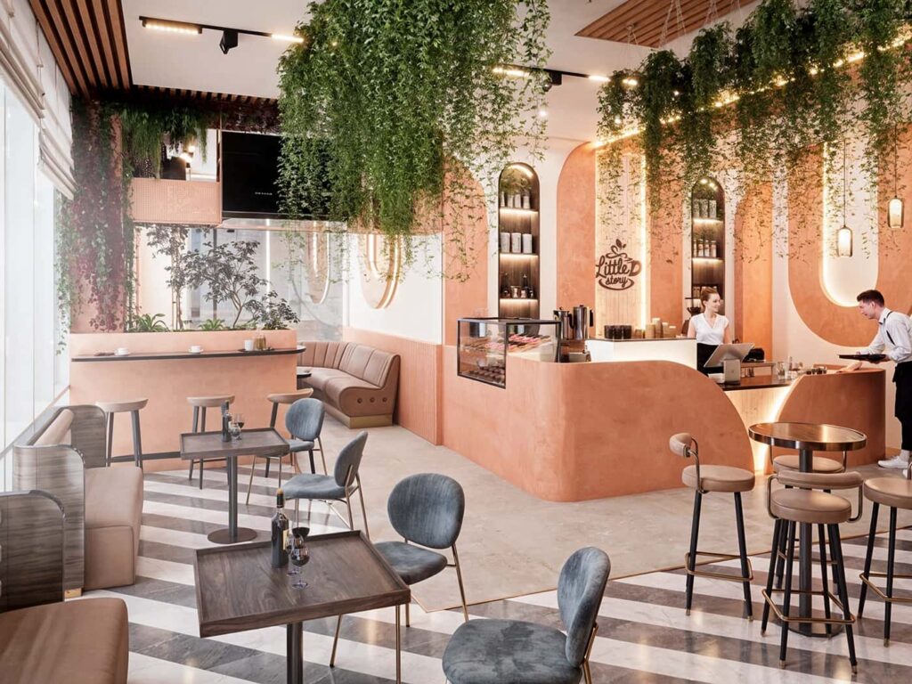 Curved Counter & Booth Seating for Cafe Projects