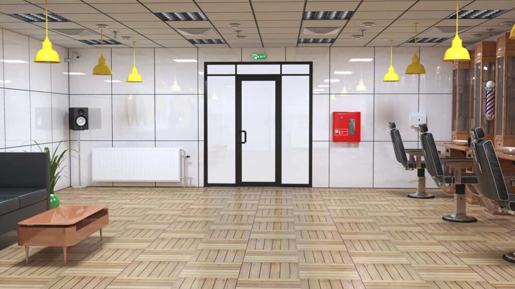 Spacious Barbershop Interior Fit-Out Case