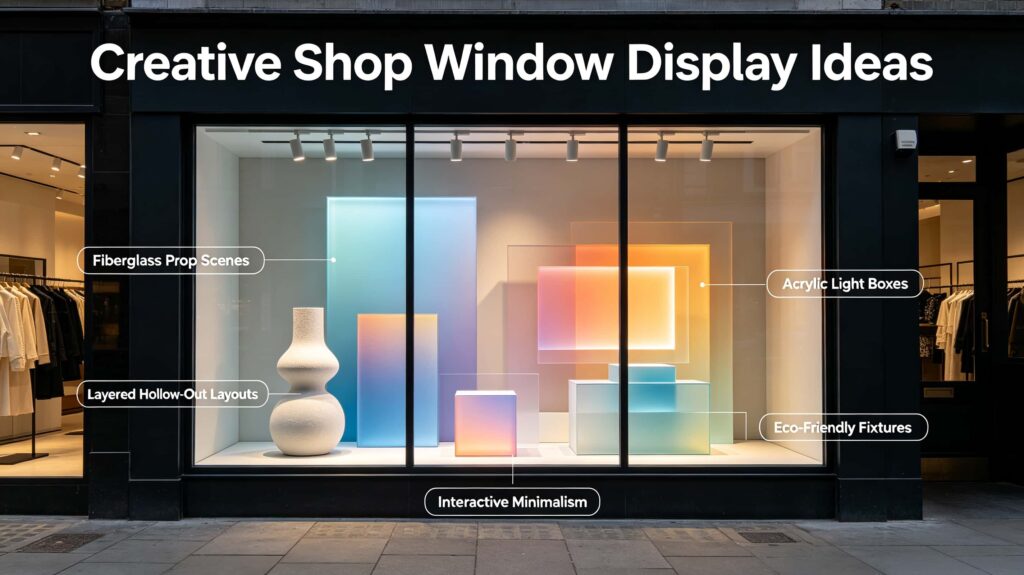 What are some creative ideas for shop window displays? 