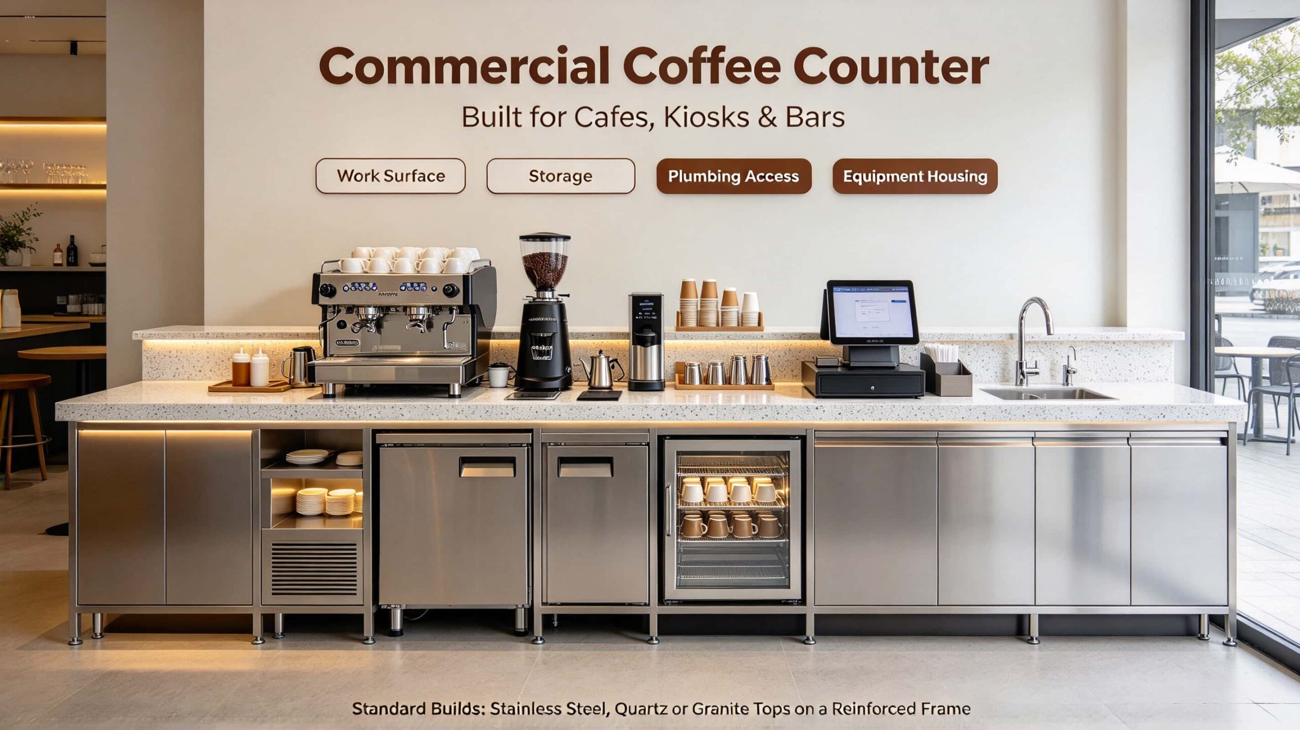 Commercial Coffee Counter The Ultimate B2B Guide to Sizes, Materials & Costs