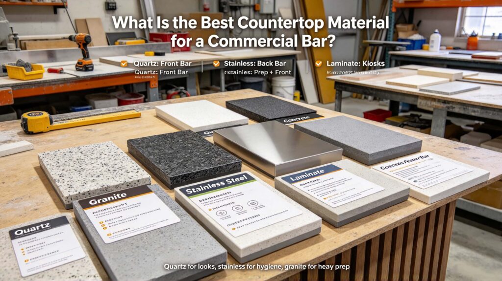 What is the best countertop material for a commercial bar?