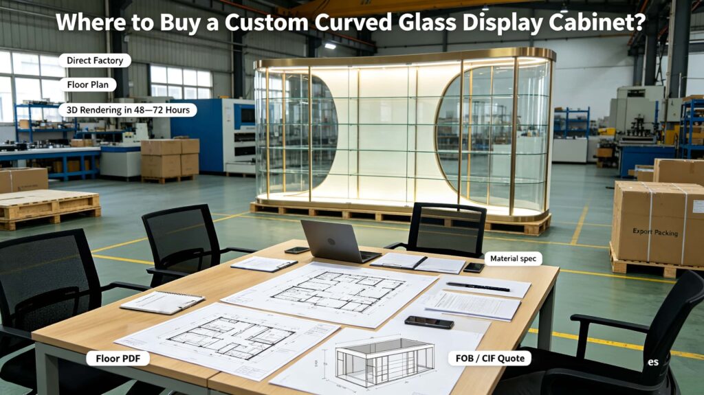 Where can I buy a custom curved glass display cabinet?