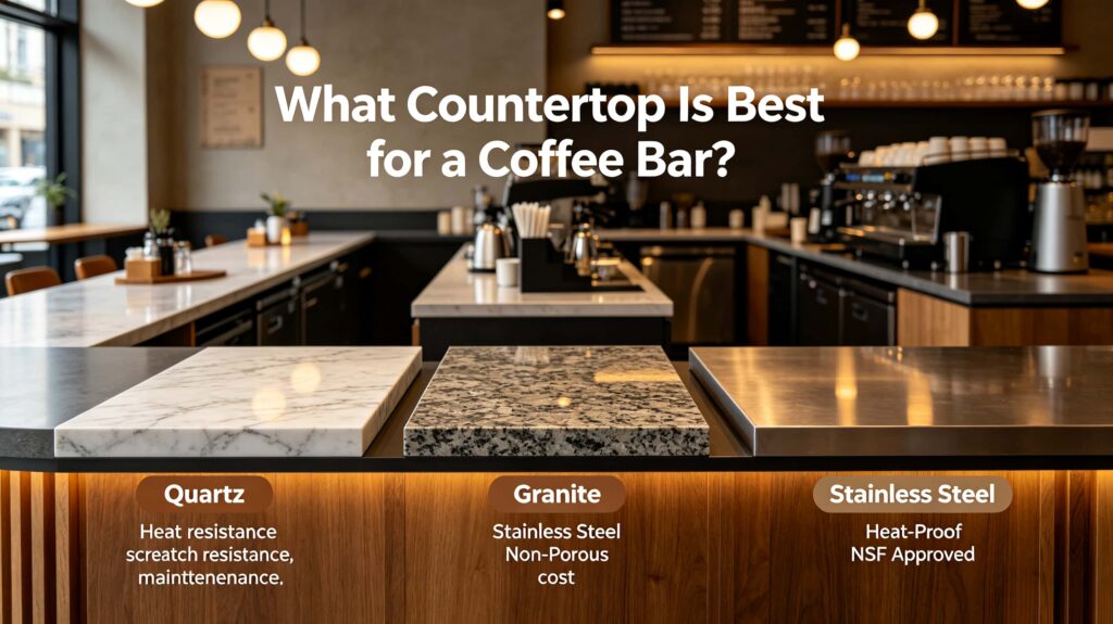 What type of countertop is best for a coffee bar?