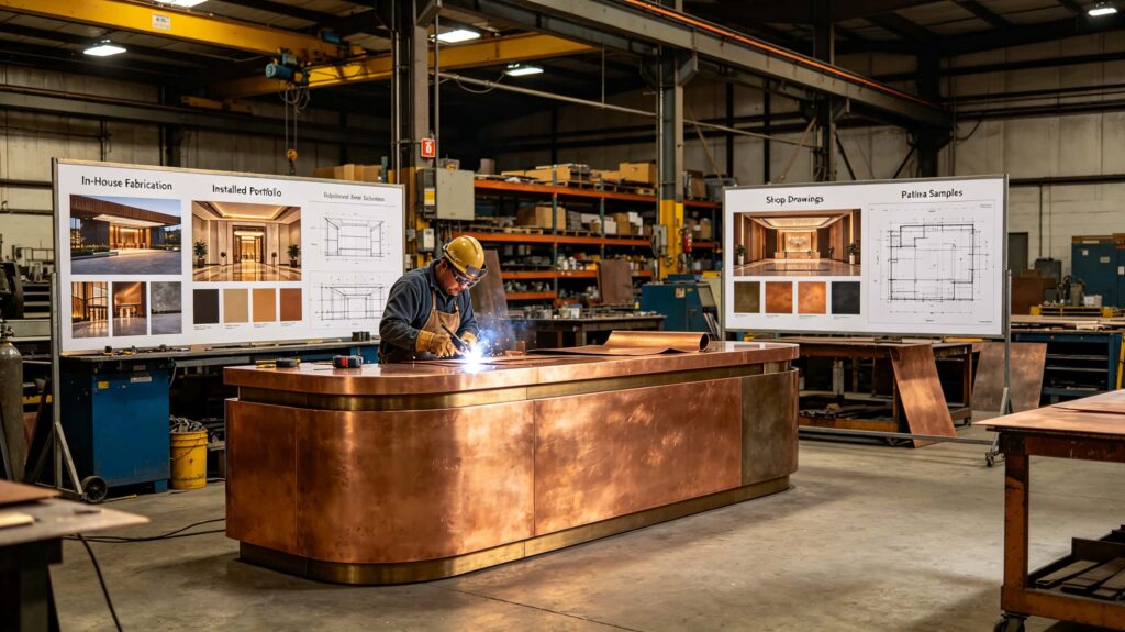 How to choose a copper reception desk factory