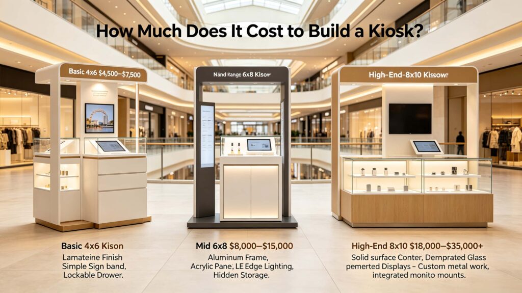 How much does it cost to build a kiosk?