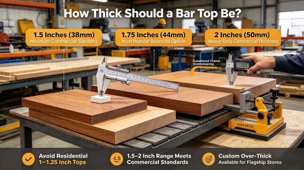 What kind of wood is best for a commercial bar? (Mention white oak, walnut, and MDF with veneer)
