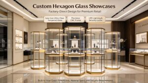 Hexagon Glass Showcase: A B2B Guide to Materials, Glass Thickness & Design