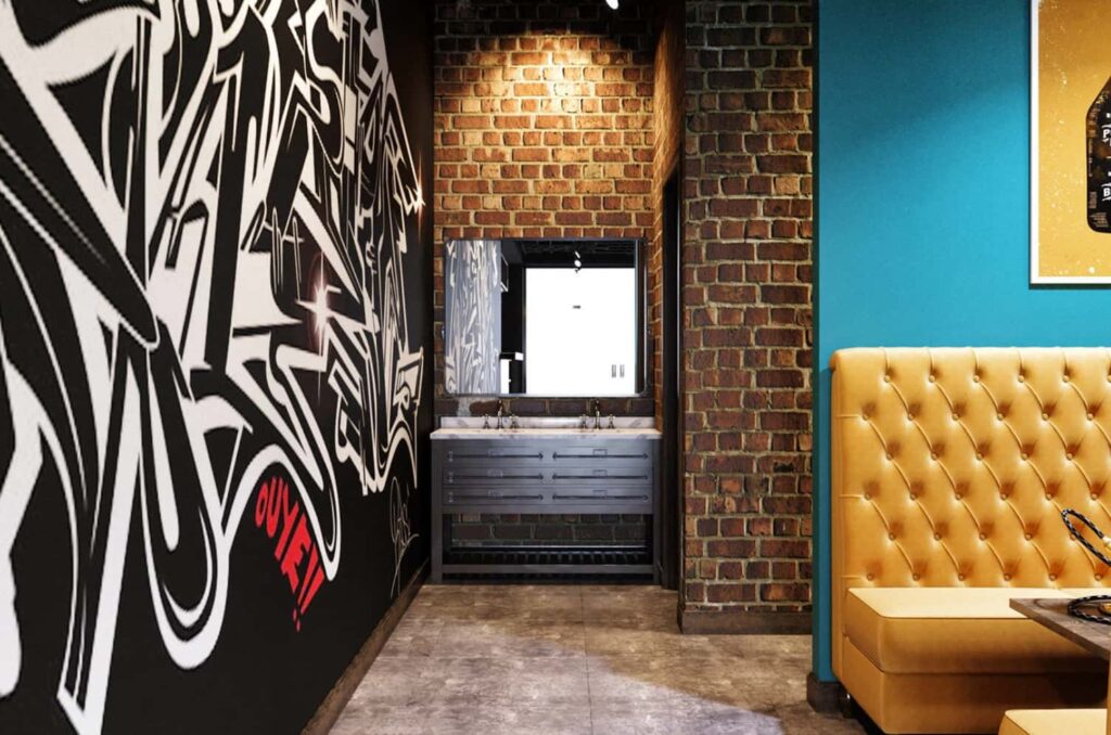 Vintage Industrial Bar Furniture & Booth Seating Design