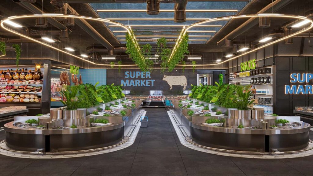 Supermarket Wet Market Fixture Solutions for Seafood & Meat