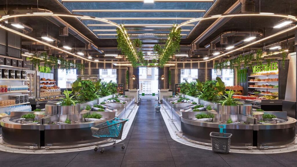 Industrial Supermarket Interior Design: Fresh Food Market Case Study