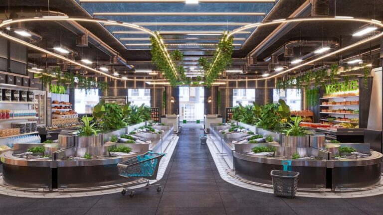 Industrial Supermarket Interior Design: Fresh Food Market Case Study