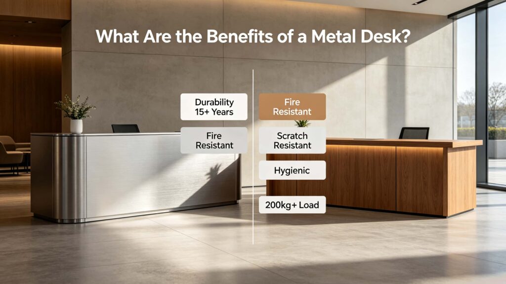 What are the benefits of a metal desk?