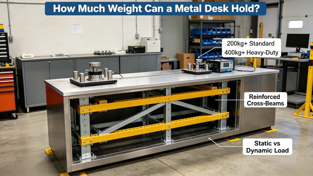 How much weight can a metal desk hold?