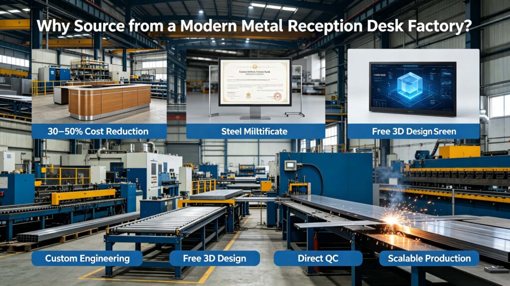 Why source from a modern metal reception desk factory?