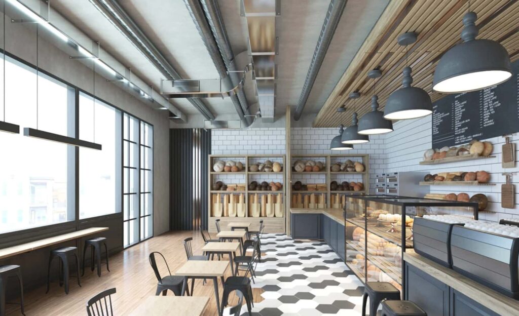 Modern Industrial Bakery Fit-out with Custom Pastry Display Counters