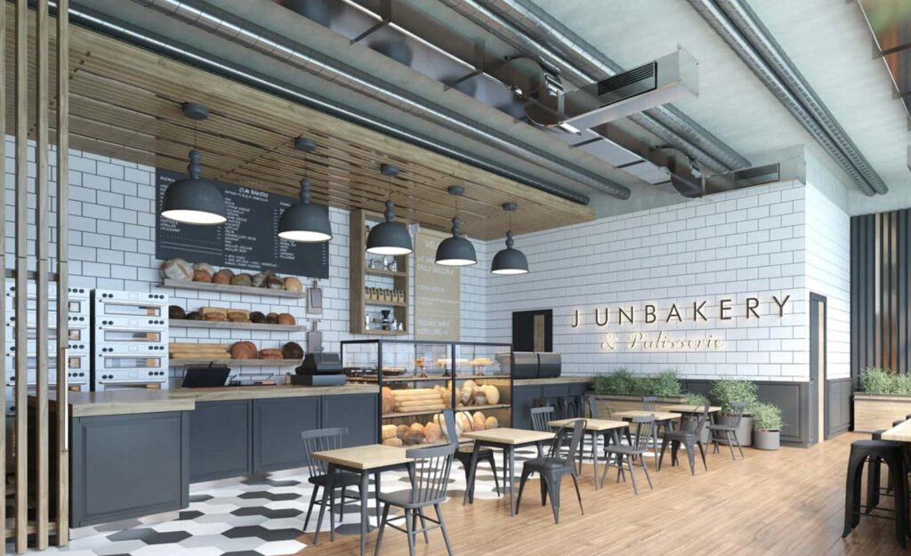 Custom Commercial Bakery Fixtures for JunBakery Patisserie