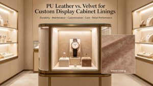 PU Leather vs. Velvet: Which Lining is Best for Your Custom Display Cabinet?