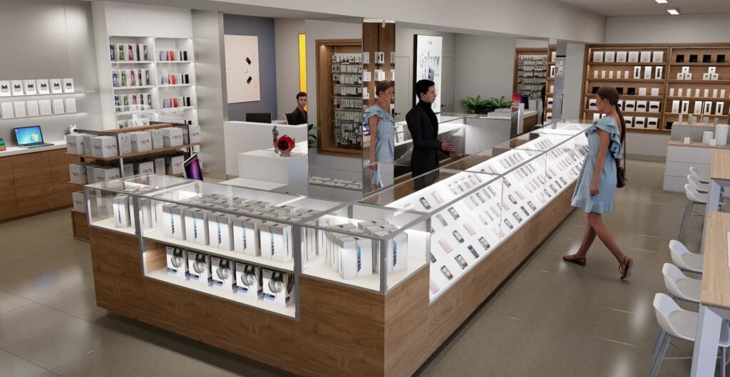 Small Phone Store Design with Big Display Power