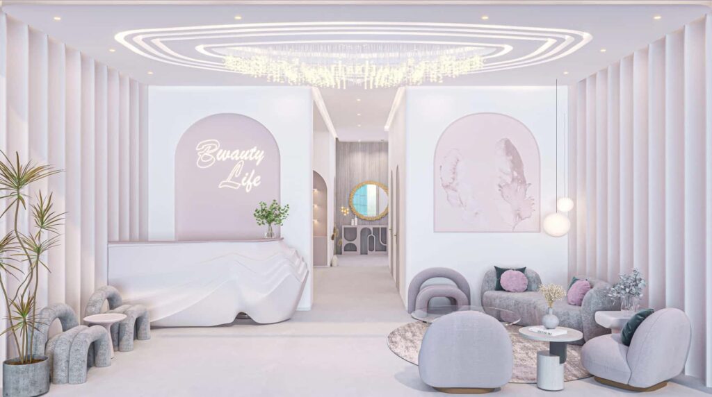 Luxury Curved Reception Desk for Hair Studio