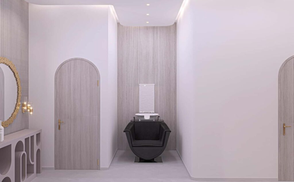 Custom Arched LED Mirror Hair Salon Design