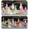 Colorful fiberglass ice‑cream candy cake sculpture set, outdoor shopping mall commercial decorative statues Lexio Display for retail event & holiday decor